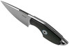 MKM Knives Mikro 1 Fixed Blade Neck Knife - 1.97" M390 Stonewashed Drop Point Blade, Carbon Fiber Handles, Leather Sheath