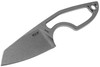 MKM Knives Mikro 2 Fixed Blade Neck Knife - 1.97" M390 Stonewashed Sheepsfoot Blade, Skeletonized Handle, Leather Sheath