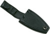 MKM Knives Mikro 2 Fixed Blade Neck Knife - 1.97" M390 Stonewashed Sheepsfoot Blade, Carbon Fibers Handles, Leather Sheath