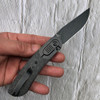 Kansept Knives Reverie Front Flipper - 2.92" CPM-S35VN Black Stonewashed Clip Point Blade, Carbon Fiber Handles and Black Titanium Bolsters