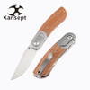 Kansept Knives Reverie Front Flipper - 2.92" CPM-S35VN Clip Point Blade, Brown Micarta Handles and Titanium Bolsters