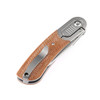 Kansept Knives Reverie Front Flipper - 2.92" CPM-S35VN Clip Point Blade, Brown Micarta Handles and Titanium Bolsters