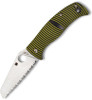 Spyderco Caribbean Salt Series Folding Knife - 3.7" LC200N Sheepsfoot Serrated Blade, 3D Machined G10 Handles