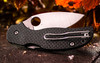 Spyderco Sage 5 Compression Lock Folding Knife - 3.03" S30V Satin Plain Blade, Carbon Fiber/G10 Laminate Handles