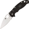 Spyderco Manix 2 Lightweight Folding Knife - 3.37" CTS-BD1 Satin Plain Blade, Black FRCP Handles