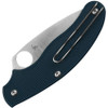 Spyderco UK Penknife Folding Knife - 3" Satin S110V Plain Leaf-Shaped Blade, Dark Blue FRN Handles