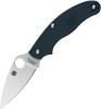 Spyderco UK Penknife Folding Knife - 3" Satin S110V Plain Leaf-Shaped Blade, Dark Blue FRN Handles