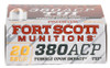 Fort Scott Munitions 380-095-SCV Tumble Upon Impact (TUI) 380 ACP 95 gr Solid Copper Spun 20 Bx/ 25 Cs