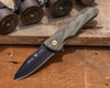 Buck 842 Sprint Ops Pro Flipper Knife - 2022 Legacy Collection - 3.125" CPM-S45VN Cerakote Armor Black Drop Point Blade, OD Green Canvas Micarta Handles - 13339