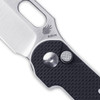 Kizer Knives Cormorant Flipper Knife - 3.23" S35VN Satin Sheepsfoot Blade, Black and White G10 Line Pattern Handles