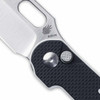 Kizer Knives Cormorant Flipper Knife - 3.23" S35VN Satin Sheepsfoot Blade, Black and White G10 X-Pattern Handles