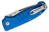 Hogue Ballista I AUTO Folding Knife - 3.5" 154CM Tumbled Tanto Blade, Matte Blue Aluminum Handles