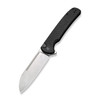 Civivi Chevalier Button Lock Folding Knife - 3.46" 14C28N Stonewashed Sheepsfoot Blade, Black G10 Handles