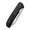 Civivi Chevalier Button Lock Folding Knife - 3.46" 14C28N Stonewashed Sheepsfoot Blade, Black G10 Handles