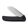 Civivi Chevalier Button Lock Folding Knife - 3.46" 14C28N Stonewashed Sheepsfoot Blade, Black G10 Handles