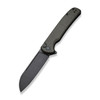 Civivi Chevalier Button Lock Folding Knife - 3.46" 14C28N Blackwash Sheepsfoot Blade, Dark Green G10 Handles