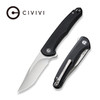 CIVIVI Knives Mini Sandbar Flipper Knife - 2.95" Nitro-V Satin Recurve Blade, Black G10 Handles