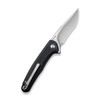 CIVIVI Knives Mini Sandbar Flipper Knife - 2.95" Nitro-V Satin Recurve Blade, Black G10 Handles