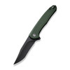 CIVIVI Knives Mini Sandbar Flipper Knife - 2.95" Nitro-V Black Stonewash Recurve Blade, Green Micarta Handles