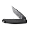 CIVIVI Knives Mini Sandbar Flipper Knife - 2.95" Damascus Recurve Blade, Black Micarta Handles