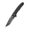 CIVIVI Knives Mini Sandbar Flipper Knife - 2.95" Damascus Recurve Blade, Black Micarta Handles