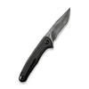 CIVIVI Knives Mini Sandbar Flipper Knife - 2.95" Damascus Recurve Blade, Black Micarta Handles