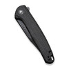 CIVIVI Knives Mini Sandbar Flipper Knife - 2.95" Damascus Recurve Blade, Black Micarta Handles