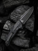 We Knife Co. Press Check Flipper Knife - 3.15" CPM-20CV Black Stonewashed Drop Point Blade, Bolstered Titanium Handles with Black G10 Scales