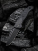 We Knife Co. Press Check Flipper Knife - 3.15" CPM-20CV Black Stonewashed Drop Point Blade, Bolstered Titanium Handles with Black G10 Scales
