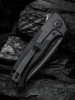 We Knife Co. Press Check Flipper Knife - 3.15" CPM-20CV Black Stonewashed Tanto Blade, Bolstered Titanium Handles with Black G10 Scales