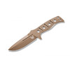 Benchmade 375FE-1 Shane Sibert Adamas Fixed Blade Knife - 4.2" CruWear Flat Dark Earth Plain Blade and Skeletonized Handle, Desert Tan Injection Molded Sheath