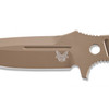 Benchmade 375FE-1 Shane Sibert Adamas Fixed Blade Knife - 4.2" CruWear Flat Dark Earth Plain Blade and Skeletonized Handle, Desert Tan Injection Molded Sheath