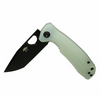 Honey Badger Knives HB1287 Tanto Flipper Medium - Black DLC D2 Blade, Jade Handles, Numbered, Limited Edition