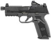 FN 66100846 509 Tactical 9mm Luger Caliber with 4.50" Threaded Barrel, 10+1 Capacity, Matte Black Finish, Picatinny Rail Frame, Serrated/Optic Cut Slide, Interchangeable Backstraps Grip, Night Sights & No Manual Safety Includes Viper Red Dot