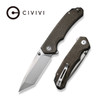 CIVIVI Knives Brazen Flipper Knife - 3.46" D2 Bead Blasted Tanto Blade, Coarse Green Micarta Handles