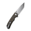CIVIVI Knives Brazen Flipper Knife - 3.46" D2 Bead Blasted Tanto Blade, Coarse Green Micarta Handles