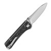 QSP Knives Hawk Flipper Knife - 3.25" CPM-S35VN Satin Drop Point Blade, Aluminum Foil Carbon Fiber Handles