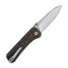 QSP Knives Hawk Flipper Knife - 3.25" CPM-S35VN Satin Drop Point Blade, Copper Foil Carbon Fiber Handles