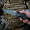 SOG Recondo FX Fixed Blade Knife - 4.61" CRYO 440C Black TiNi Clip Point Plain, Black GRN Handles, Universal Mounting System GRN Sheath