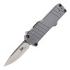 HK Knives Micro Incursion OTF AUTO Knife - 1.95" 154CM Stonewashed Clip Point Plain Blade, Gray Aluminum Handles