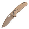 SIG Sauer by Hogue K320A M17 AUTO Folding Knife - 3.5" S30V Coyote Tan Drop Point Combo Blade, Coyote Tan Polymer Handles