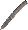 LionSteel TLD-GY Thrill Integral Slipjoint Folding Knife - 3.15" Nichols Scrambled Damascus Blade, Gray Titanium Handle, HWAYL Pocket Clip System