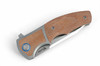 Reate Knives Mini Crossroad Framelock - 3.20" Bohler M390 Satin Blade, Titanium Handle with Brown Micarta Inlays