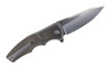 Reate Knives Mini Crossroad Framelock - 3.20" Bohler M390 Satin Blade, Titanium Handle with OD Green Micarta Inlays