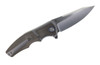Reate Knives Mini Crossroad Framelock - 3.20" Bohler M390 Satin Blade, Titanium Handle with OD Green Micarta Inlays