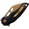 FoxEdge Atrax Linerlock Folding Knife - 3.15" Bronze 8Cr13MoV Wharncliffe Blade, Black G10 Handles