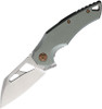 FoxEdge Atrax Linerlock Folding Knife - 3.15" Satin 8Cr13MoV Wharncliffe Blade, Gray Anodized Aluminum Handles
