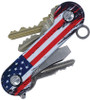 Keybar Aluminum Key Organizer - Full Size - Distressed Full Color American Flag Graphic