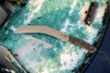 TOPS Knives The Bestia Fixed Blade Knife - 13" 1095 Tan Modified Kukri Blade, Tan/Green Canvas Micarta Handles, Kydex Sheath