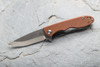 TOPS Knives Mini Scandi Flipper Knife - 3.25" N690Co Two-Tone Blade, Brown Micarta Handles - MSF-4.0